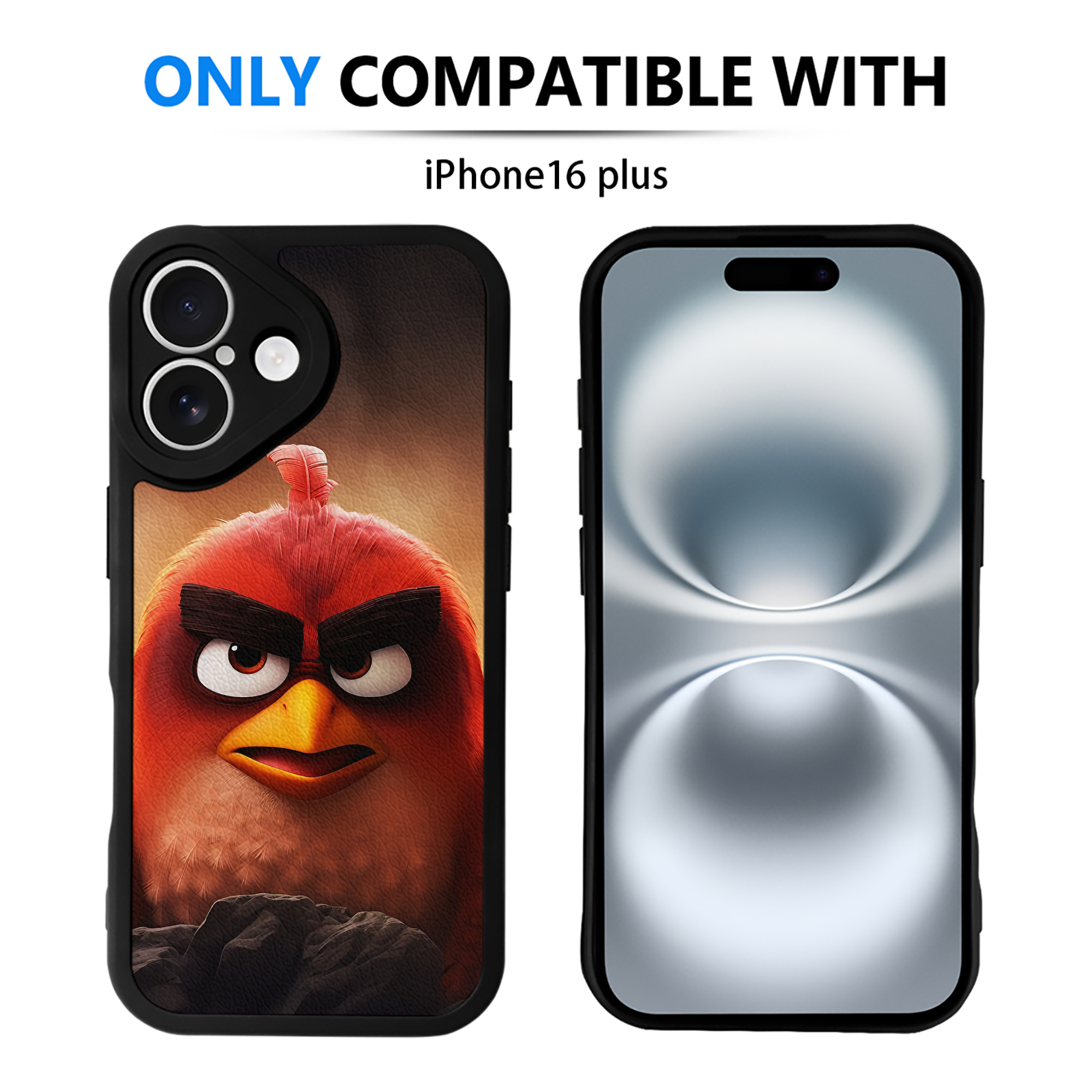 （画像用） Angry Birds アングリーバード 【iPhone 16シリーズ対応】シリコンスマホケース（レザー調） 材質：シリコン